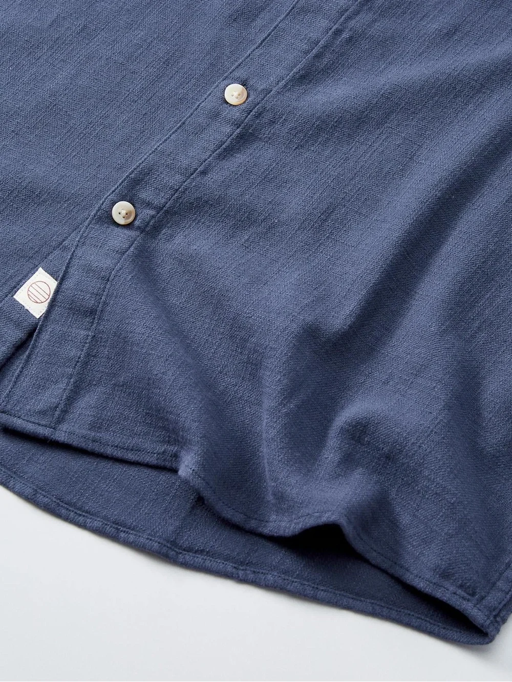 Marine Layer Classic Stretch Selvage Short Sleeve Shirt / Indigo - Picture 7 of 14